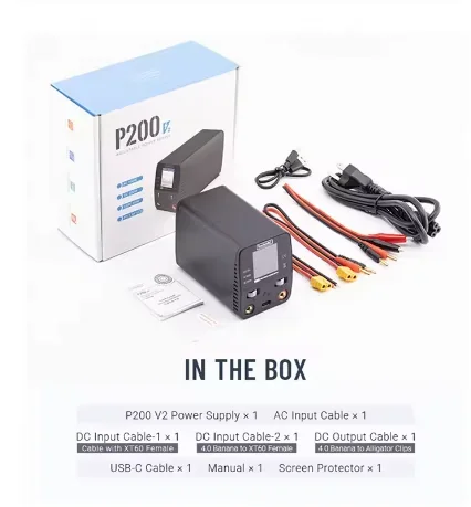 SmCpToolkitRC P200 V2 Mini 30V AC100W DC200W 10A GaN Adjustable Mini Desktop Power Supply USB Output
