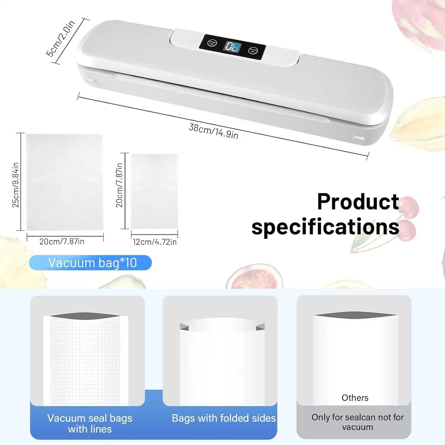 Plastic Food Vacuum Sealer Machine Electric One-Touch Lights Kitchen  Vacuum Sealer For Food Storage