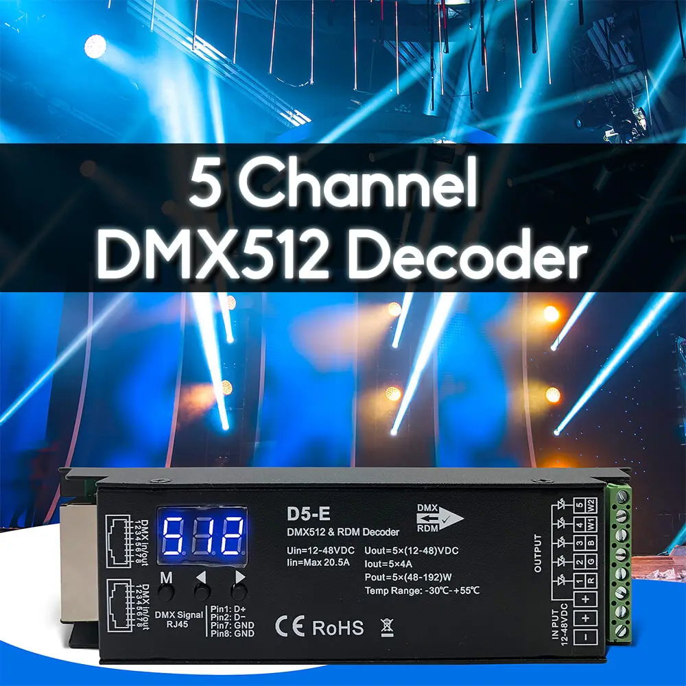 canais dmx512 decodificador dimmer driver pwm led controlador para dc12v48v com display digital rdm para rgbcct rgbww rgbw luz 5 01