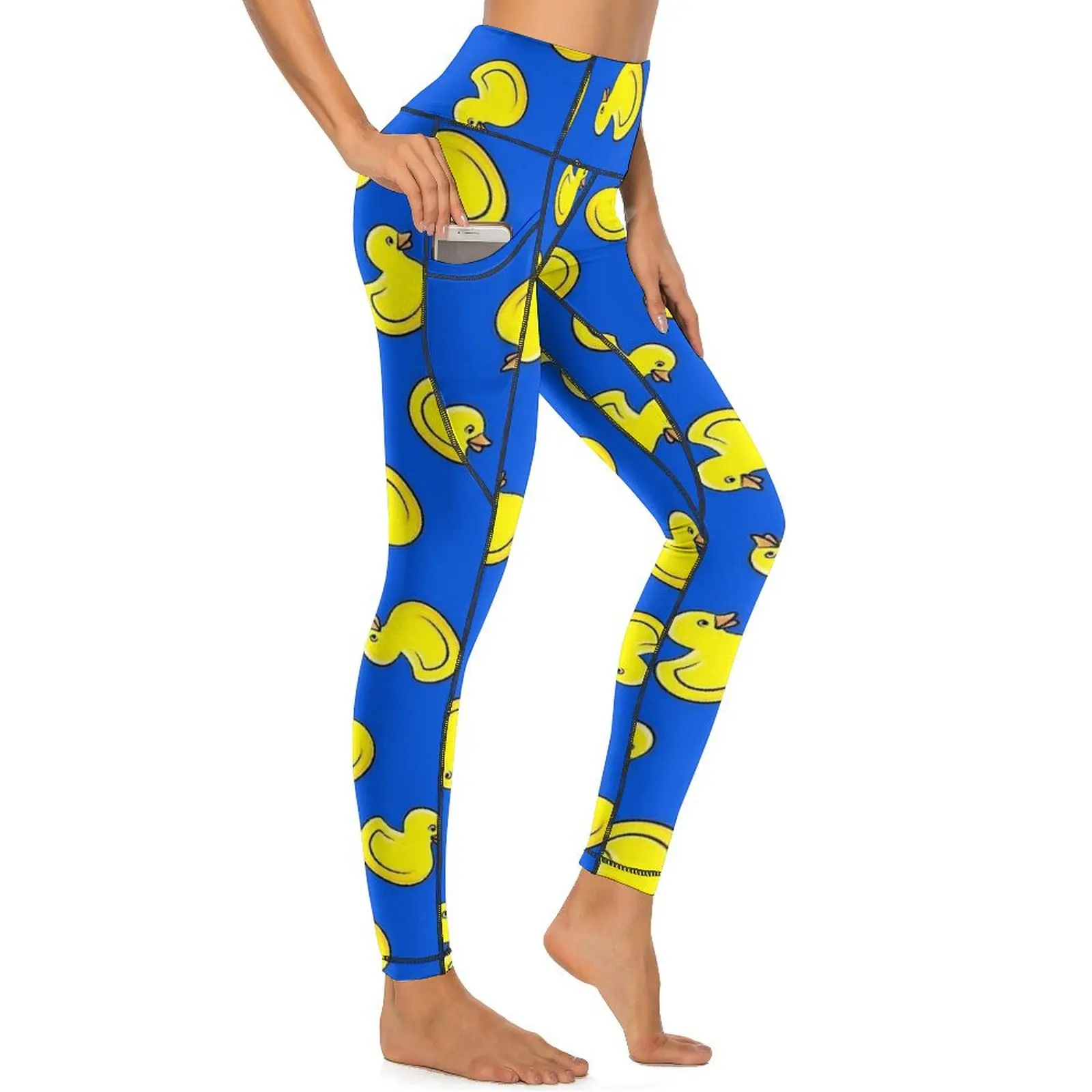 Patos de borracha leggings sexy pato banho brinquedo push up calças de yoga retro leggins de secagem rápida senhora gráfico fitness esportes collants