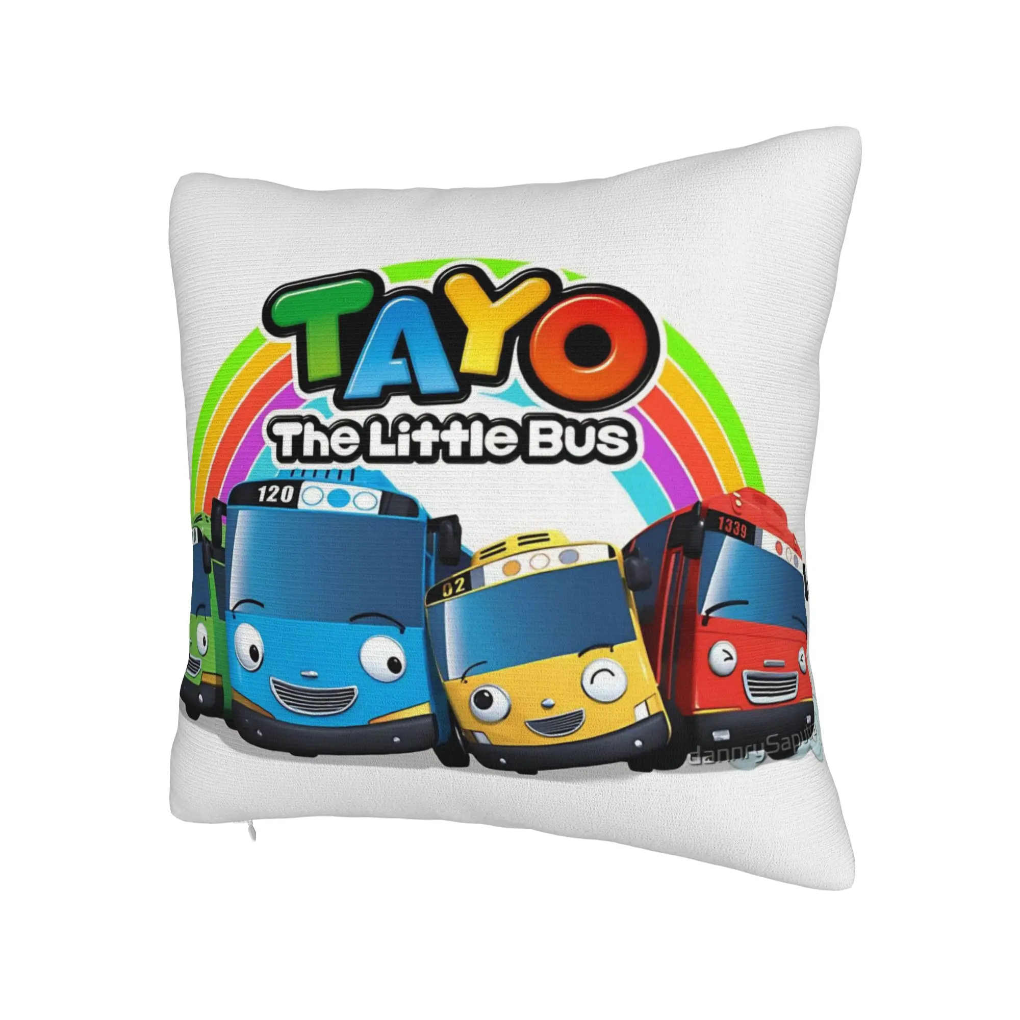 Tayo The Little Bus  Pillow Cover Merchandise Soft Cushion Cover Decorations  Pillow Case Cover Home Multiple Sizes