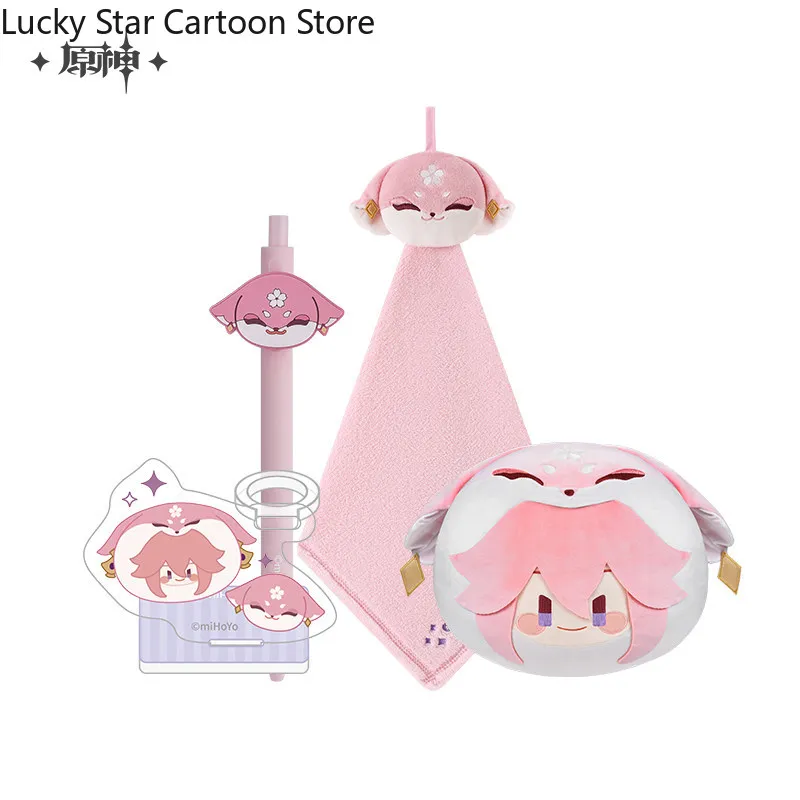

Anime Genuine Genshin Impact Yae Miko Cosplay Towel Neutral Pen Holder Pillow Set Cartoon Gift Figures Halloween MiHoYo Official