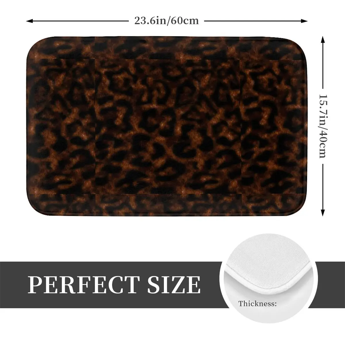 Leopard Print Doormat Kitchen Entrance Home Floor Mat Anti-slip Carpet Rug for Balcony Footpad Mats