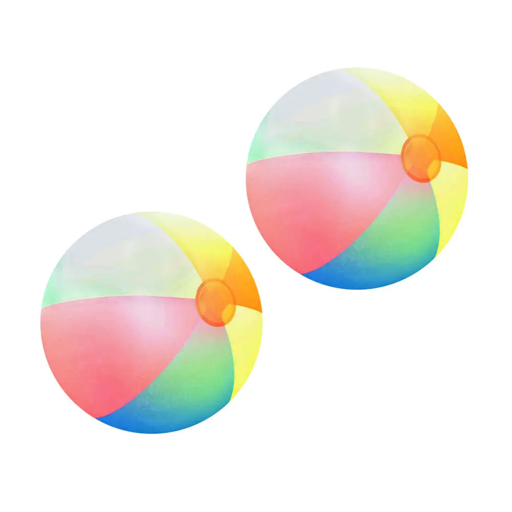 Inflatable Rainbow Colorful Beach Ball Durable Safe Material Easy Inflate Perfect Indoor Outdoor Kids Pool Summer Fun Play