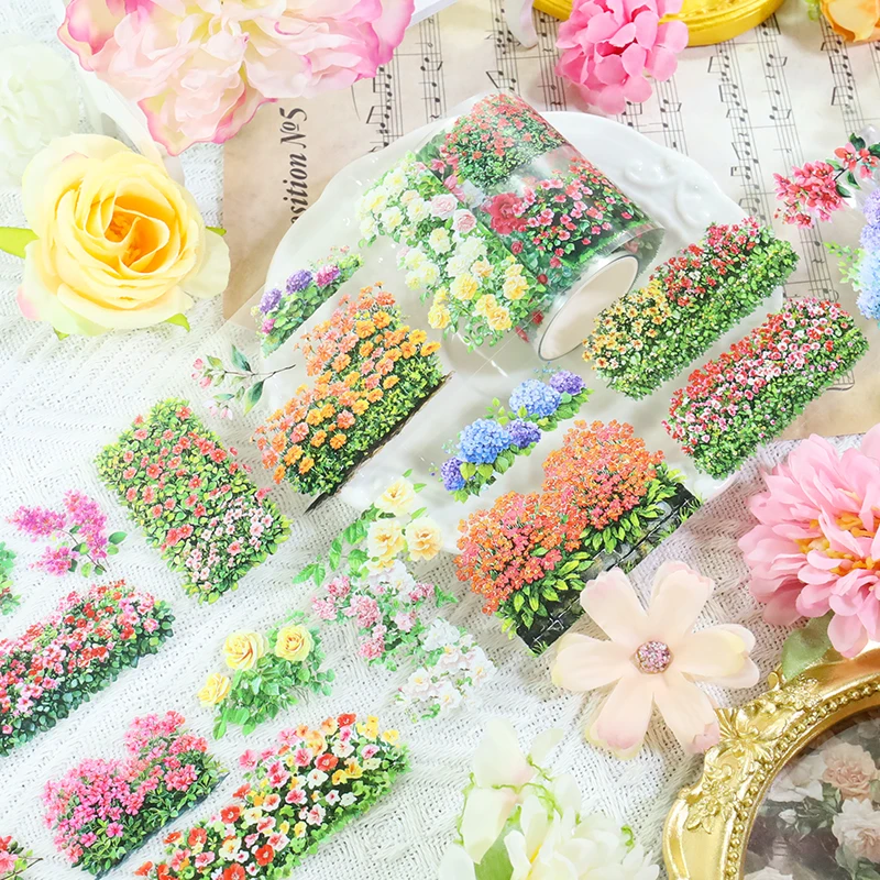 60mm*200cm Vintage Seeking Wilderness Flower Landscape PET Tape Creative DIY Journal Material Collage Scrapbooking Stationery