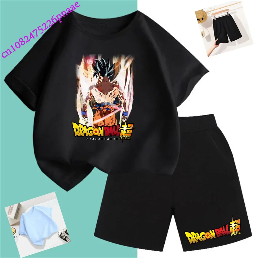 Dragon Ball t shirt Fashion Summerdress2024 Short Kid Short T-shirt Baby Tee Sets Fashion Casual O-neck Breathable Kawaii Shorts