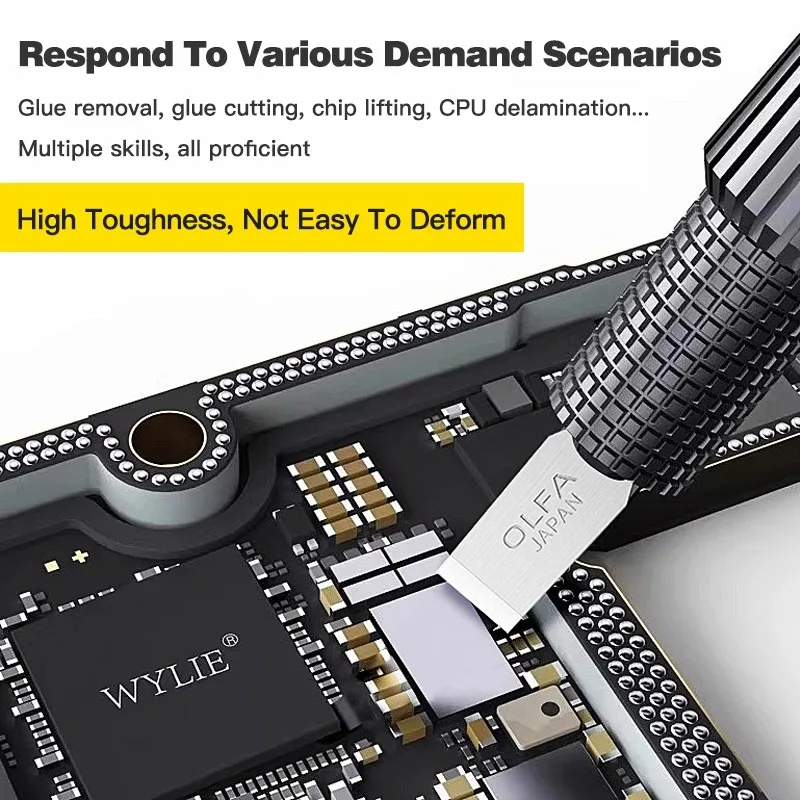 YCS OLFA Multifunctional CPU IC Glue Removal Blade Set, Thin Knife for Motherboard BGA Chip Glue Cleaning Repair Tools