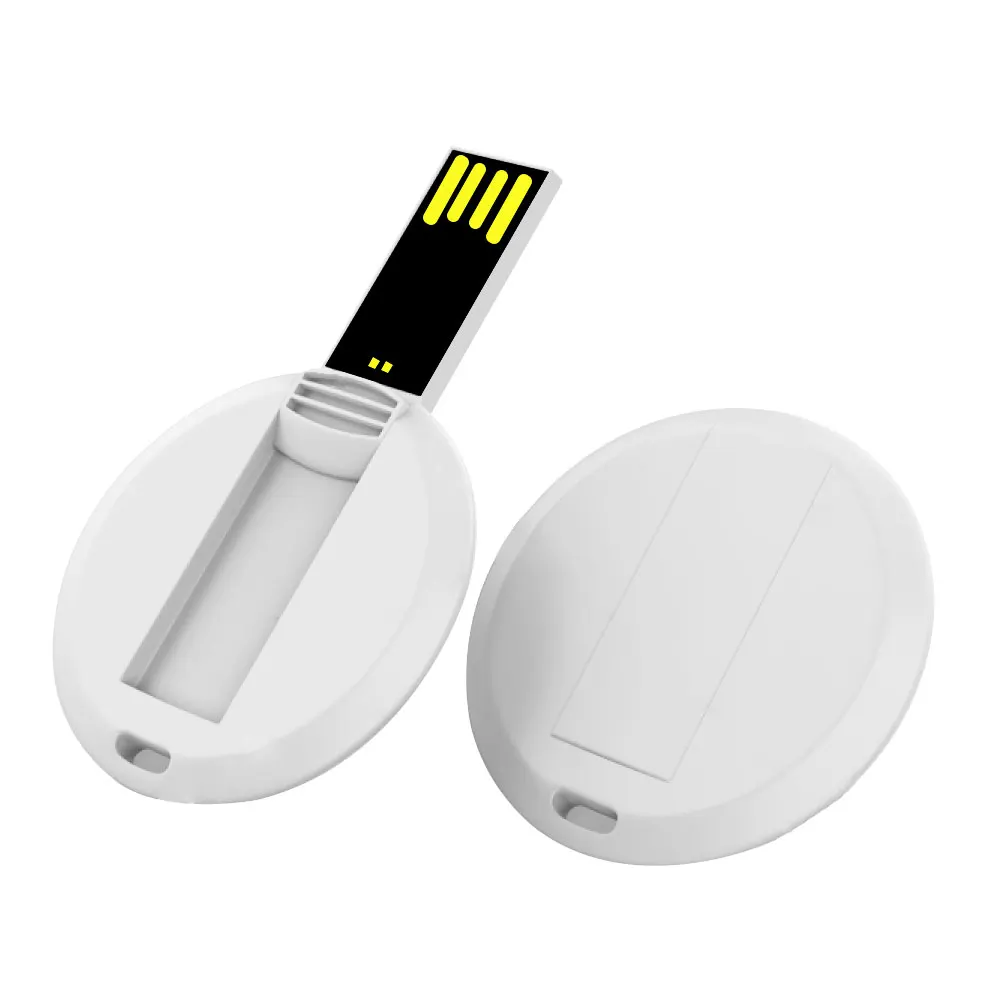 10PCS/LOT USB2.0 Business Card Flash Drive8gb 16gb Coin Round Shaped USB Flash Drive with coustom Logo Printing For Company Gift