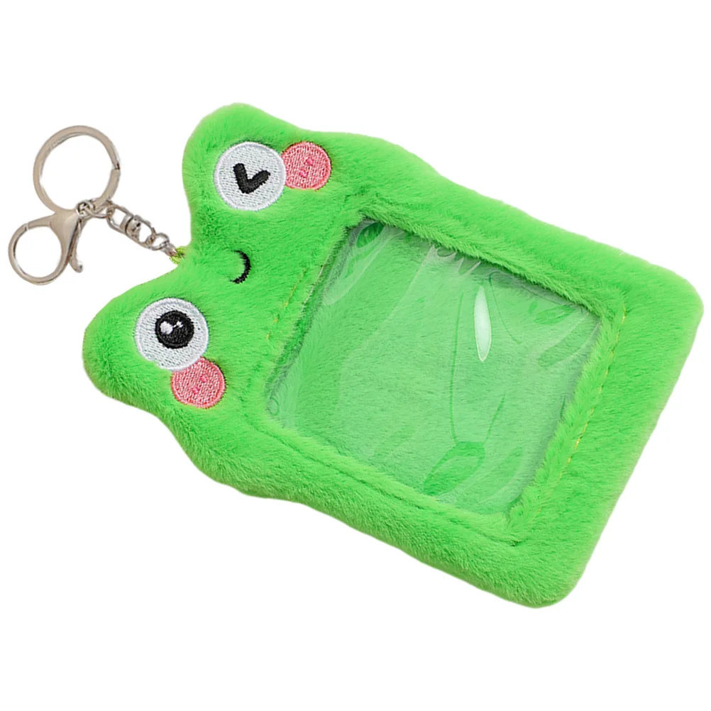 Card Cover Cartoon Sleeve Plush Id Holder Clip Hanging Visible Sleeves Postcard Frog