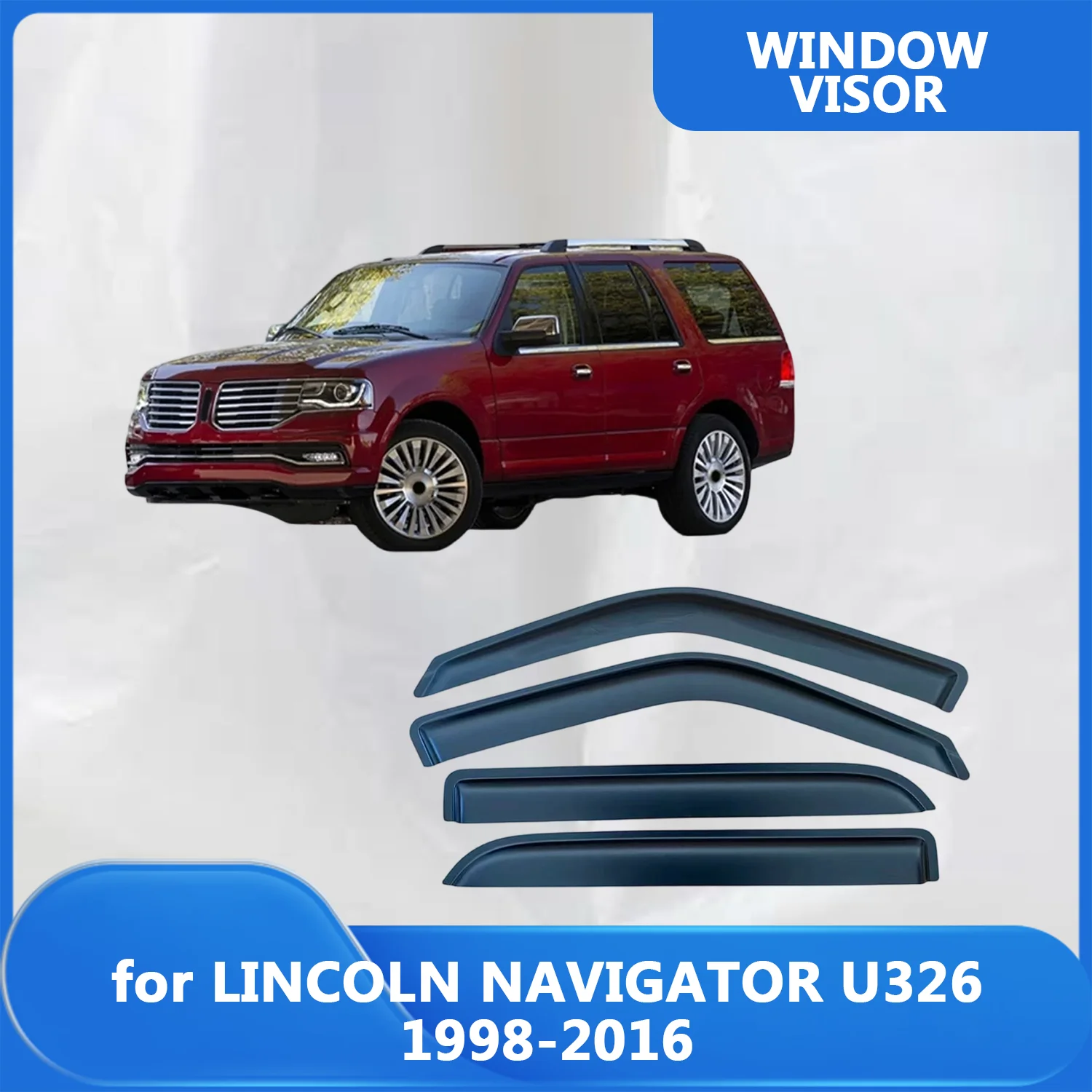 

Window Visor for LINCOLN NAVIGATOR 1998 1999 2000-2016 Wind Deflectors Rain Guards Door Visor Vent Shades Ventvisor Exterior