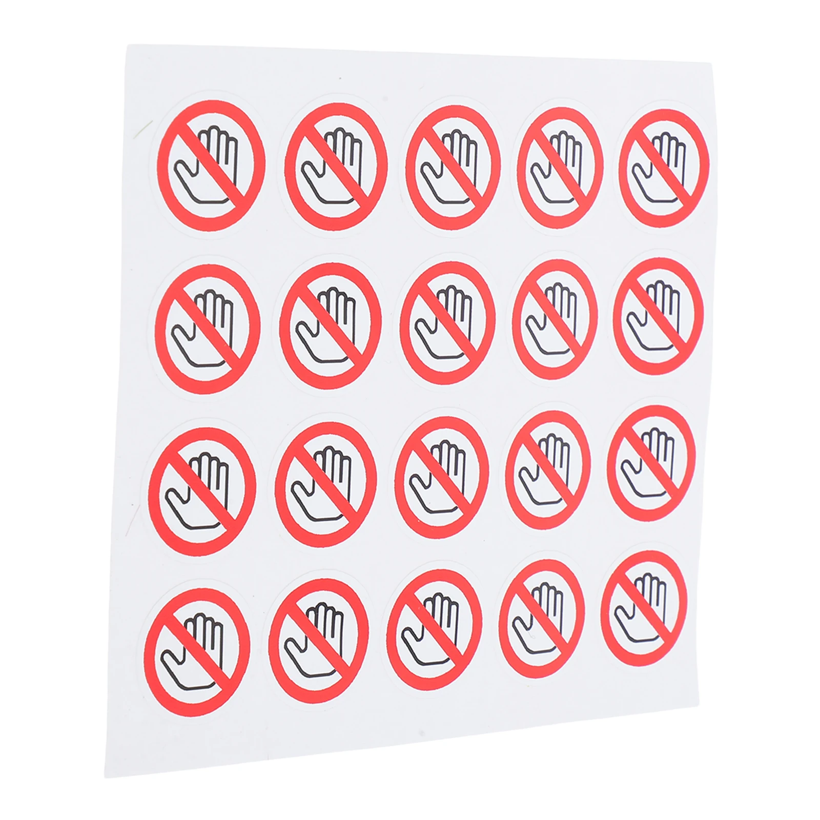 

20 Pcs Machine No Touching Signs Labels Pvc Self-adhesive Danger Warning Stickers