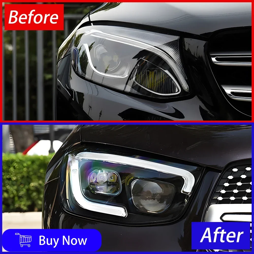 For Benz GLC W253 2016-2022 Year Upgrade High Configure High Quality LED Car Headlight Assembly Dual Projector Lens Accessories