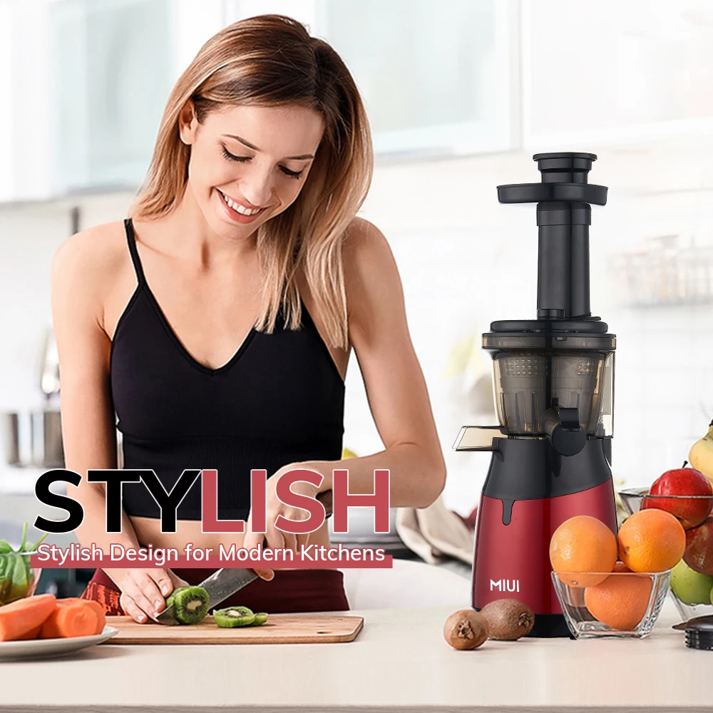 MIUI Slow Juicer Screw Cold Press Extractor Patented Filter-Free Electric Fruit Vegetable Juicer Machine Modle-Portabable