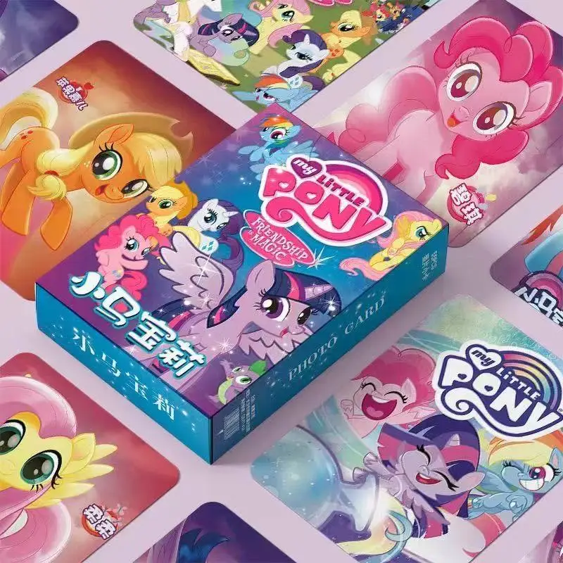 

My Little Pony Cute Cartoon Cards 50 Boxed Shiny LOMO Cards, Three-inch Flash Cards,Postcards, Greeting Cards, Anime Peripherals
