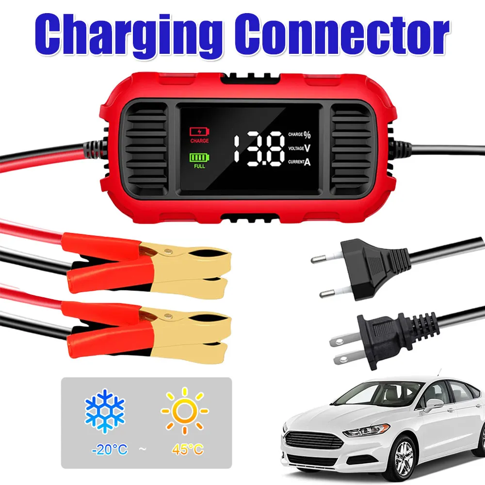 

12V 2A Smart Battery Charging Tool Battery Trickle Charger Maintainer Fully Automatic Battery Charger for Motorcycle Batteries