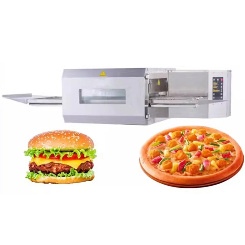 Commercial Intelligent Fast Grilled Hamburger เตาอบ Hot Air Circulation Chain เตาอบพิซซ่า 14 นิ้ว/15 นิ้ว