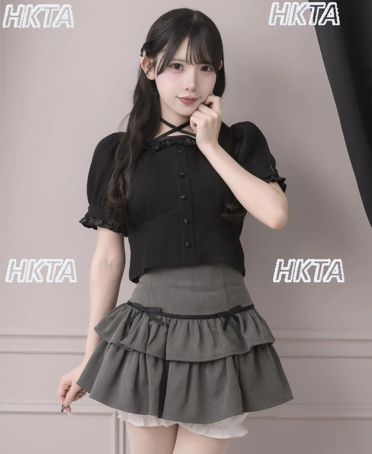 

Japanese New Commuter High Waist Cake Ruffle Edge Black Culottes Mini Skirt Sweet Versatile Lolita Bow Plaid A Line Skirts Women