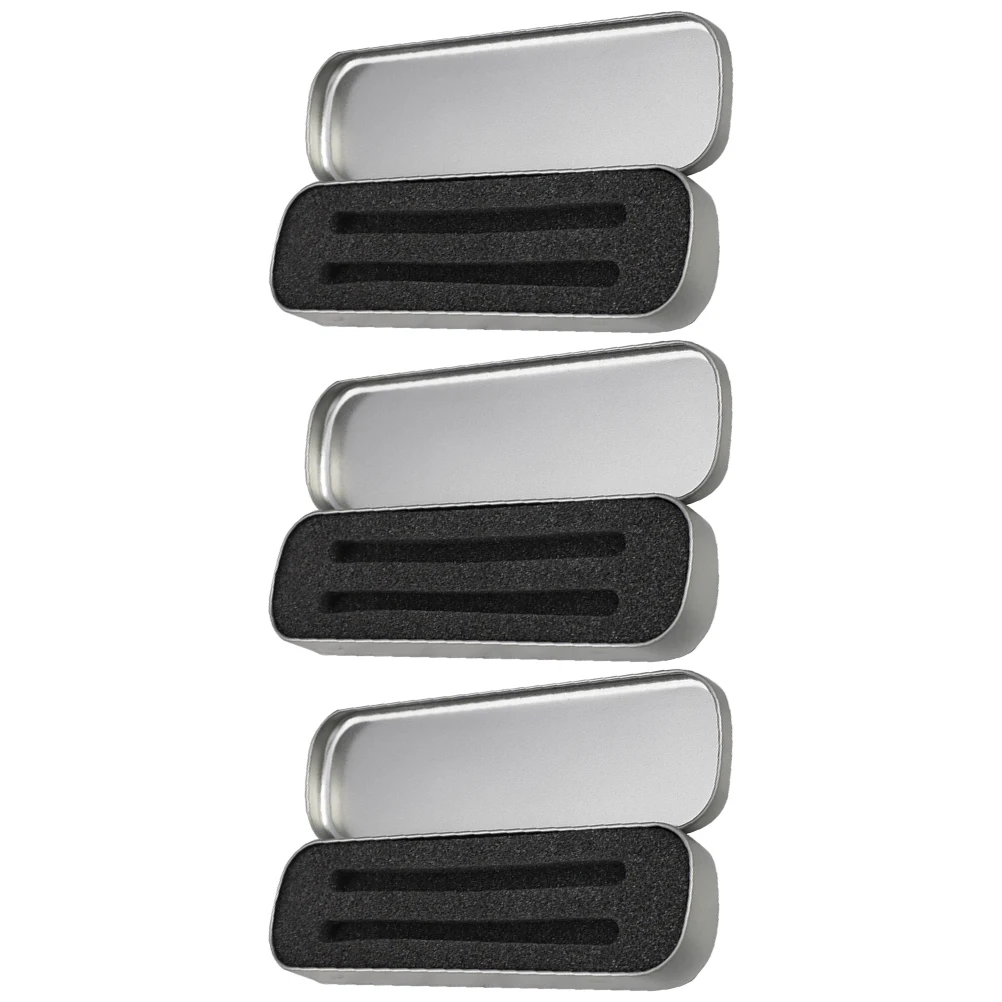 

3 Pcs Metal Pen Case Durable Sponge Iron Material School Supplies Gift Stationery Kids Students Pens Pencils Erasers ganizer