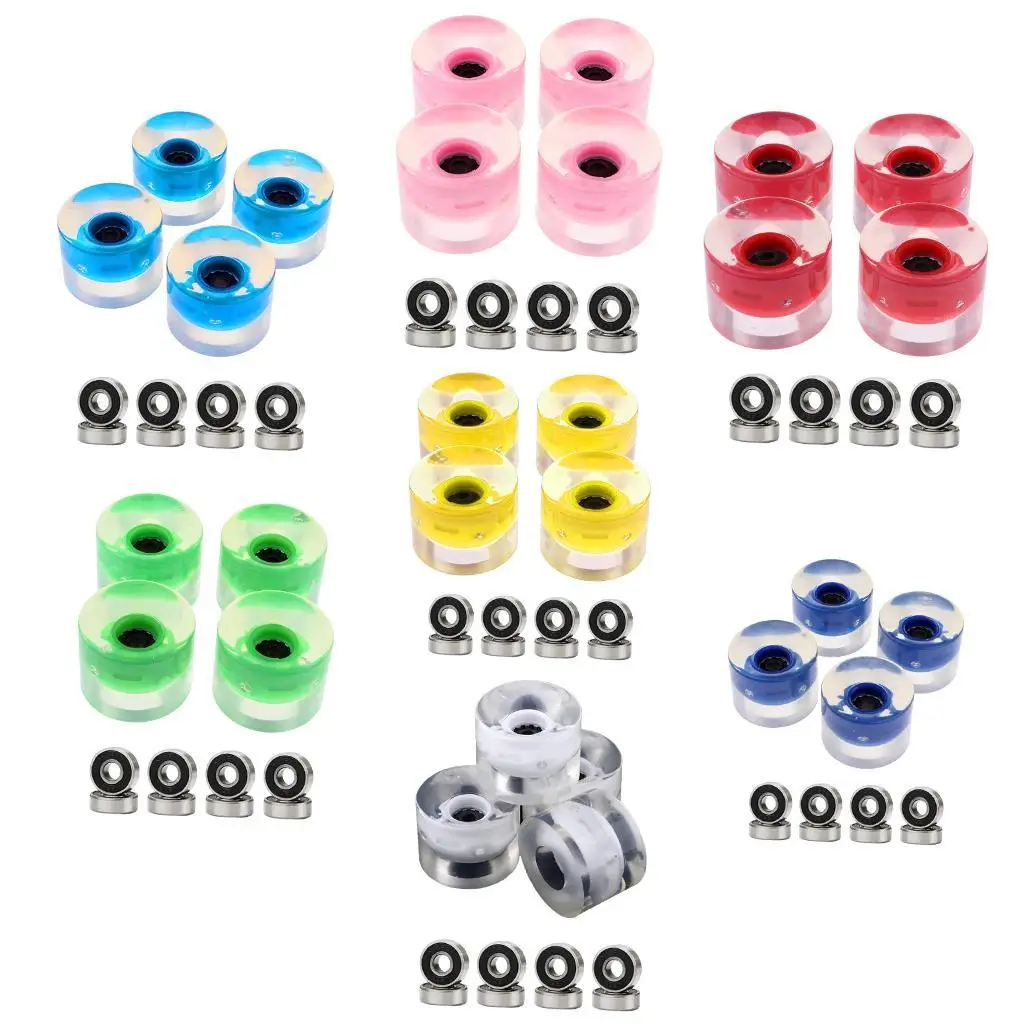 4x Durable Luminous Skateboard Wheels PU Flash Wheel Replacement Accessories