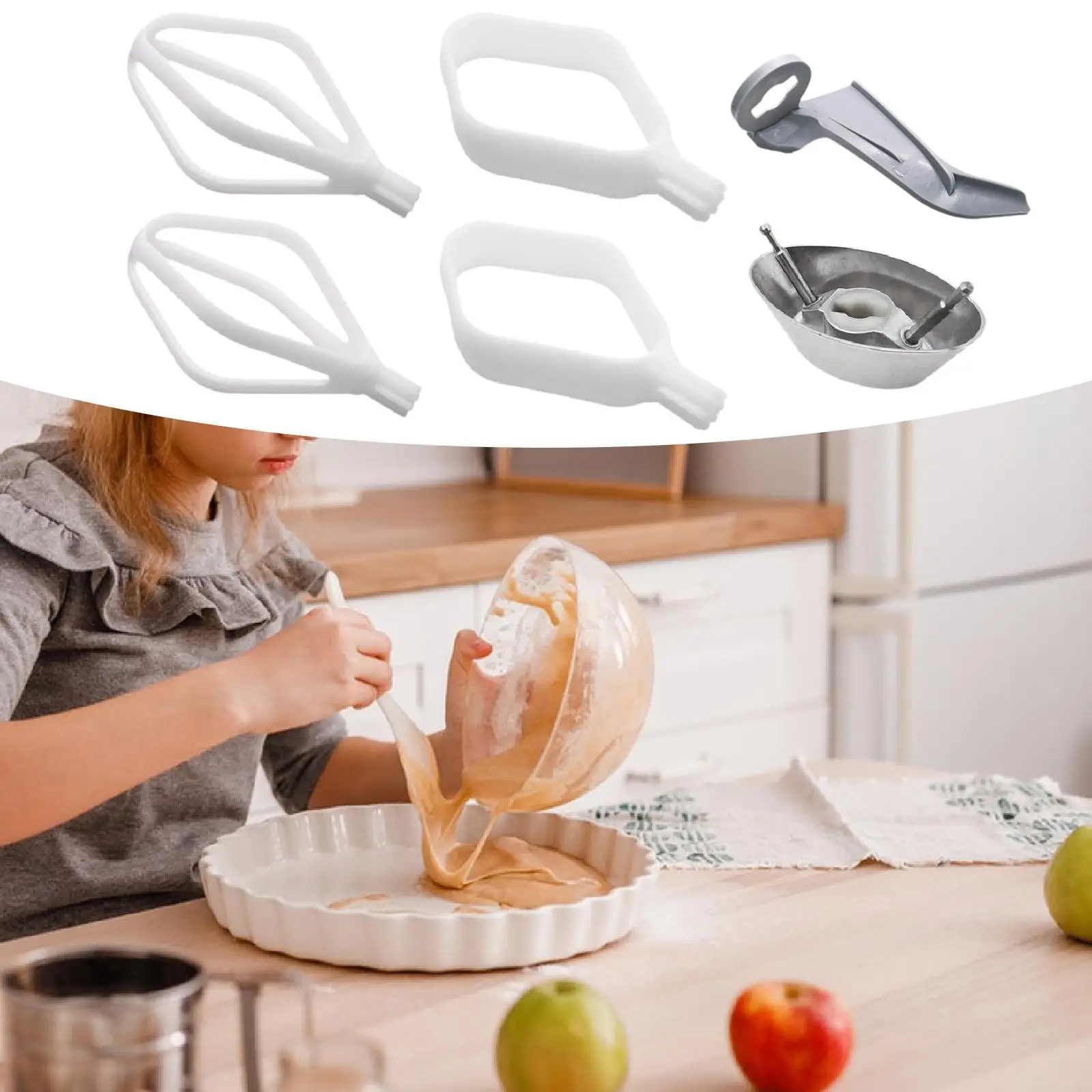 

Dough Hook Extender Cake Cookie Paddles Metal Whip Drive for Professional Pastry Chef Breads Muffins Making Baking Home Baker