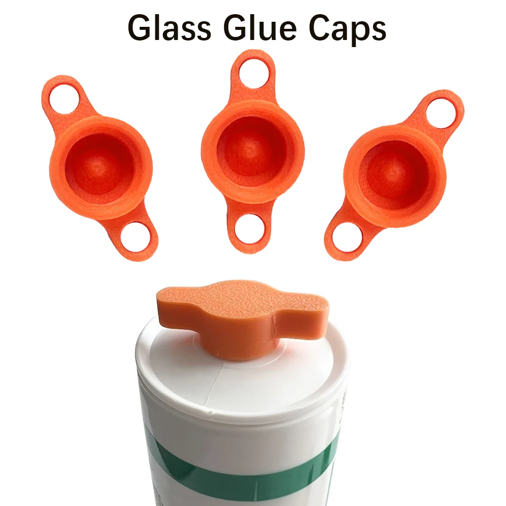 ฝาปิดกาวแก้ว 3 ชิ้น - ฝาปิดพลาสติกทนทานสำหรับขวดกาวมาตรฐาน, เครื่องมือตกแต่งแบบพกพา, อุปกรณ์เสริมเครื่องมือ