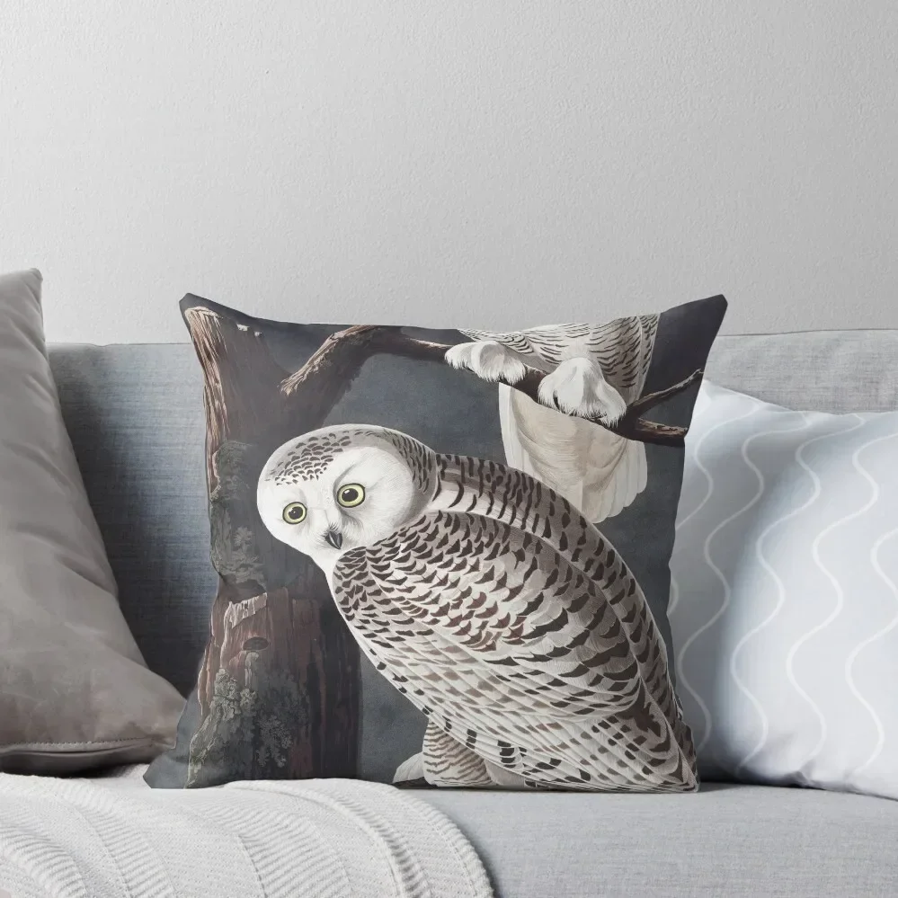 

Snowy Owl - John James Audubon Throw Pillow Luxury Sofa Cushions Decorative Cover For Living Room pillow