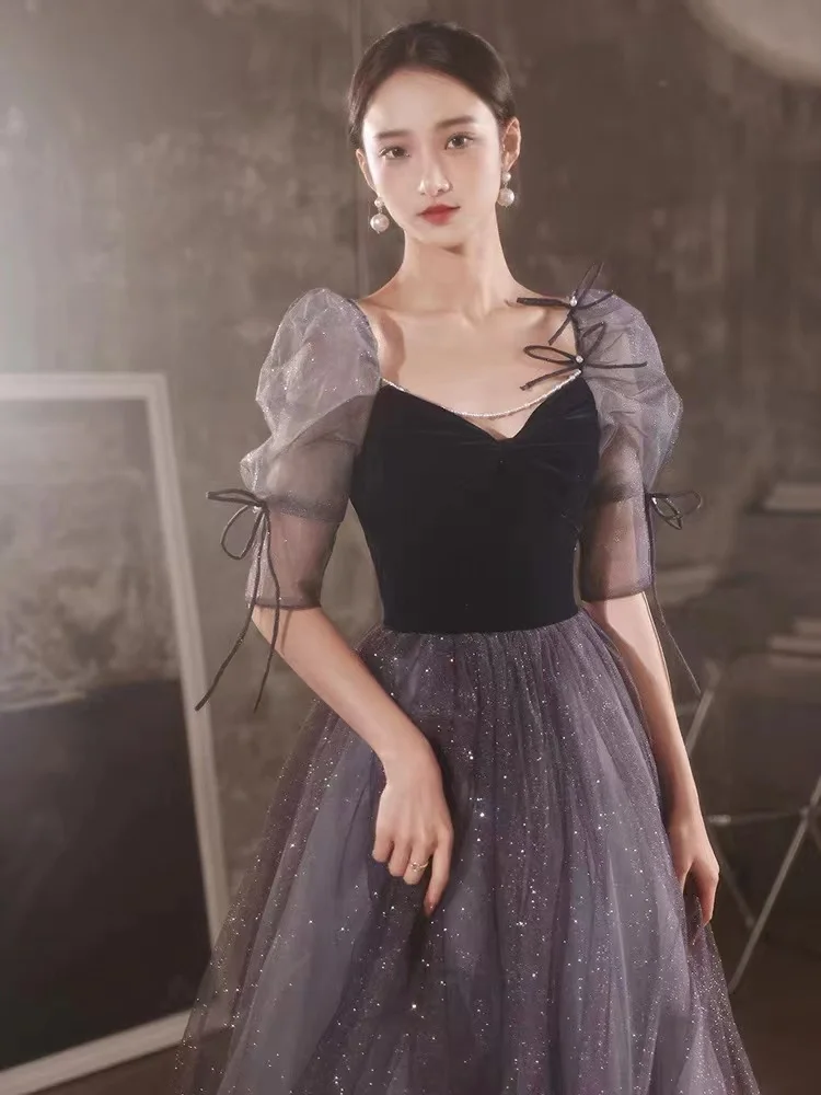 Vestidos Retro De media manga para celebridades, elegante vestido De fiesta De noche con escote en forma De corazón hasta el suelo brillante, Vestidos De Fiesta