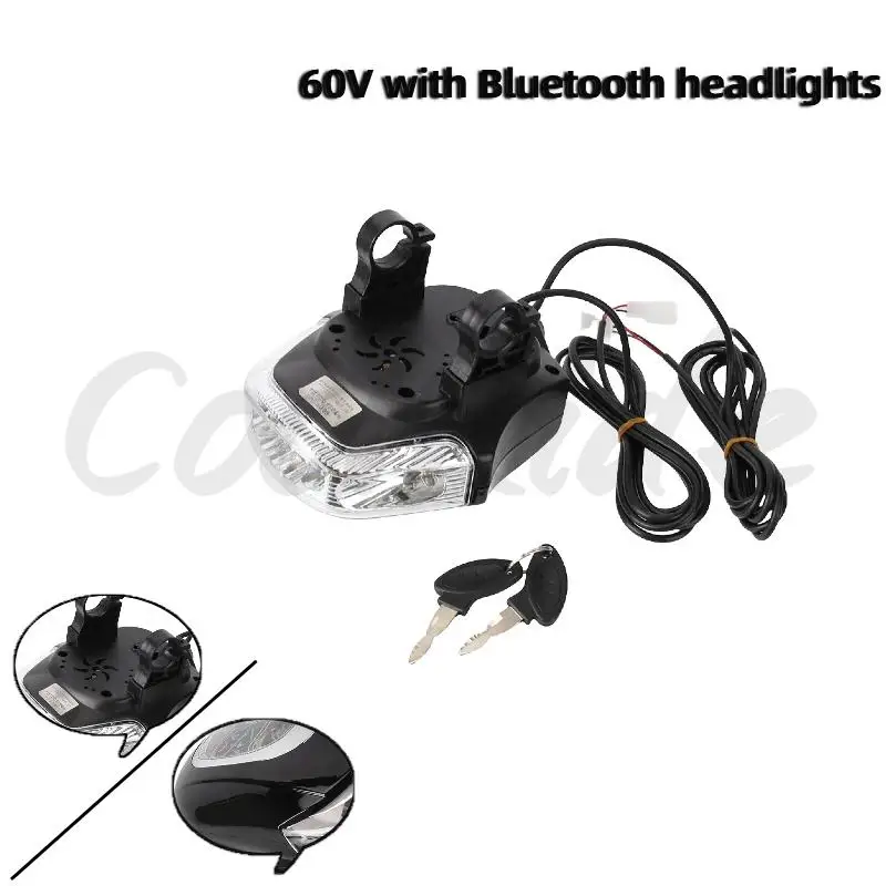 

High quality 60V electric skateboard headlight accessories, instrument key, battery display screen, front headlight with key