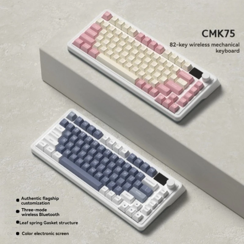 

CMK 75 Mechanical Keyboard Compact Display RGB Triple-Mode Wireless Keyboard Hot-Swappable Customizable Office Gaming Keyboard