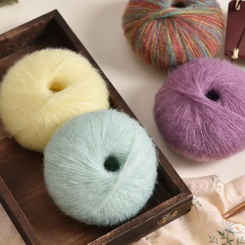 25g Mohair Cashmere Knitting Yarn Fluffy Knitted Wool Crochet Yarns DIY Sweater Shawl Scarf Hat Weaving Thread Sewing Supplies