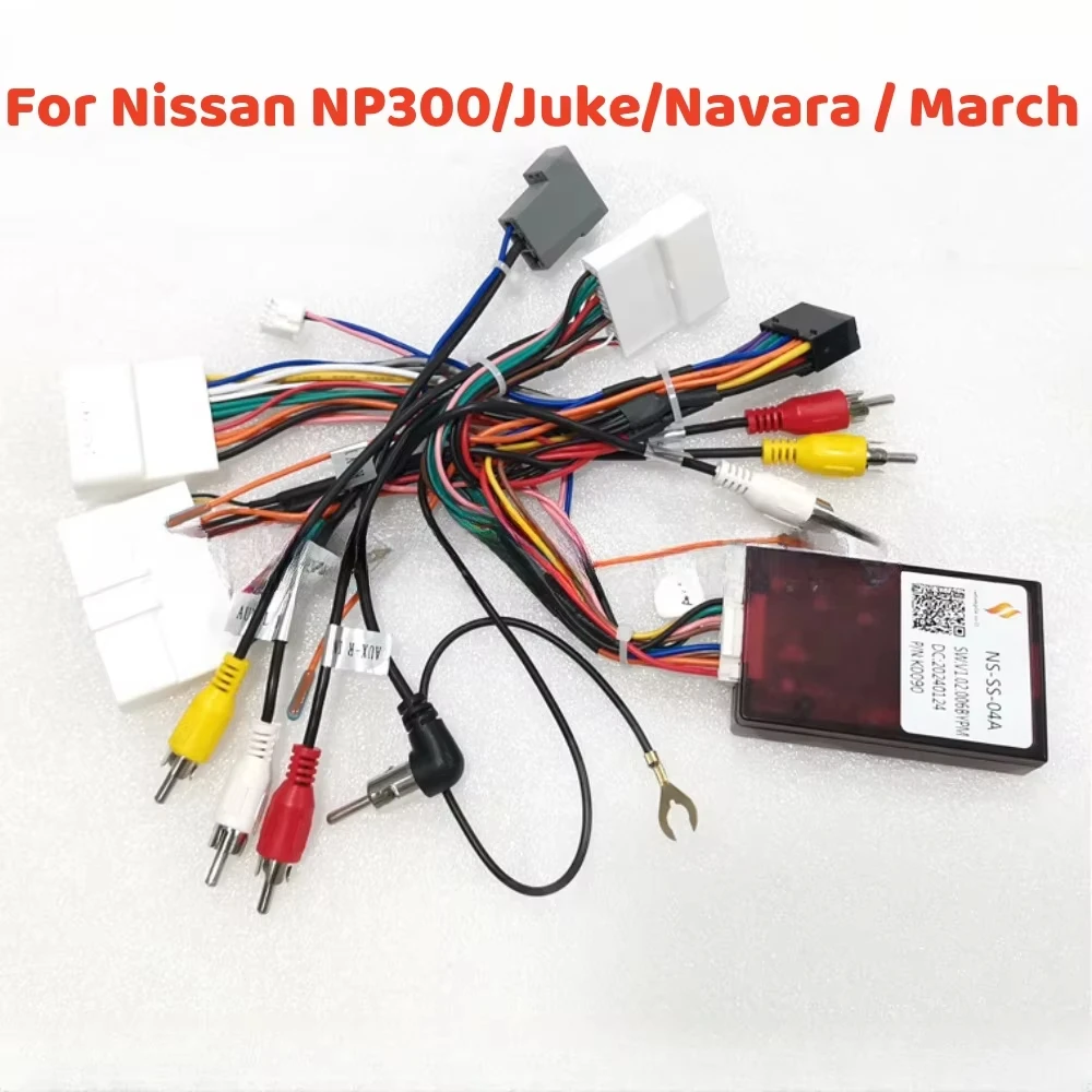 Cable de alimentación de 16 pines Canbus para Nissan NP300 Qashqai j10 X-Trail Navara Kicks Pulsar c13 March Rogue Android Canbus Box NS-SS-04A