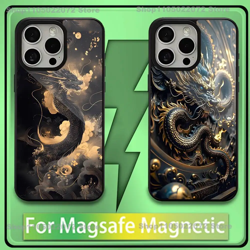 

Luxury Fashion East Dragon Phone Case For iPhone17,16,15,14,13,12,11,Plus,Pro,Max,Mini Soft Magesafe Magnetic Wireless Charge