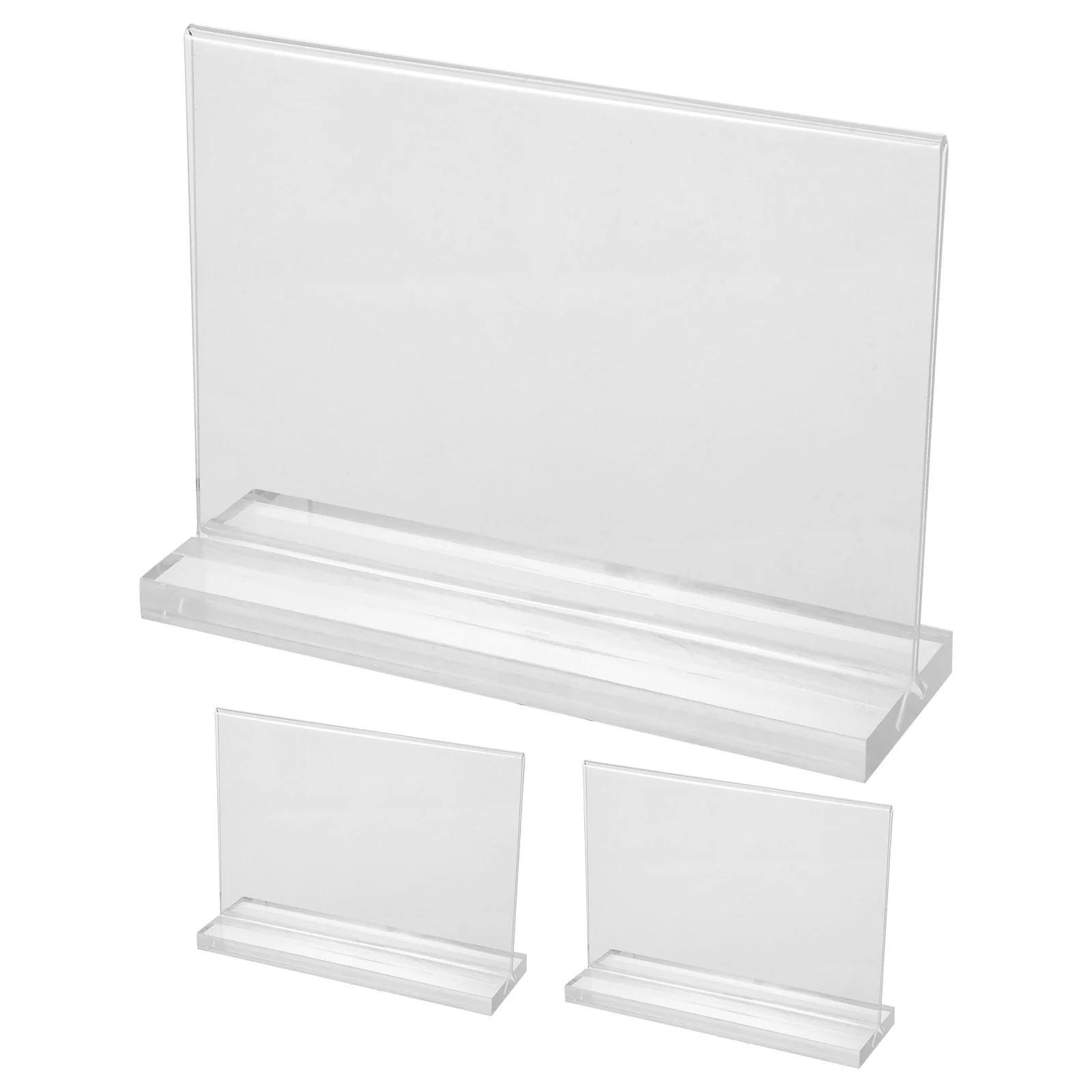 

3 Pcs Transparent Signage Display Easel Table Top Stand Holders Plate Clear Frame Bar Counter Desk Card Acrylic Risers for