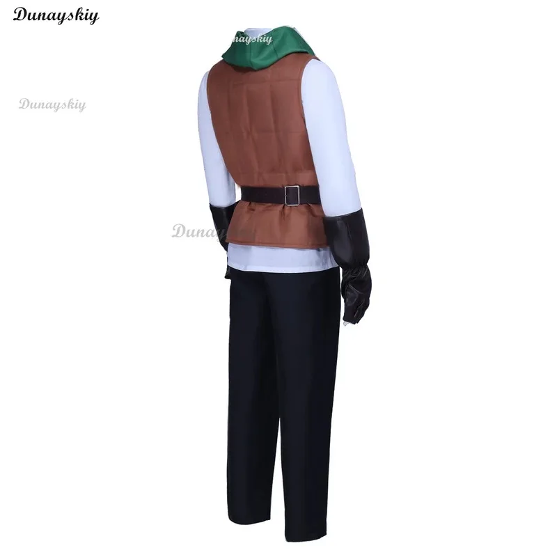 

CyChilchuck Tims Cosplay Costume Anime Delicious in Dungeon Wig Uniform Scarve Shirt Gloves Chiruchakku Timuzu Halloween Party
