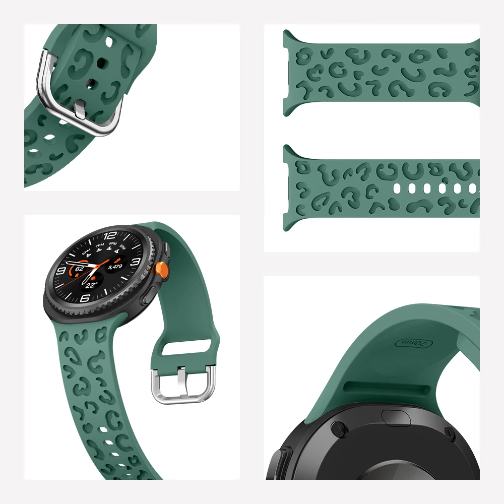 ليوبارد طباعة سيليكون الفرقة لسامسونج غالاكسي 8 40 44 مللي متر سيليكون حزام لسامسونج غالاكسي 8 الكلاسيكية الرجال النساء حزام سوار #3