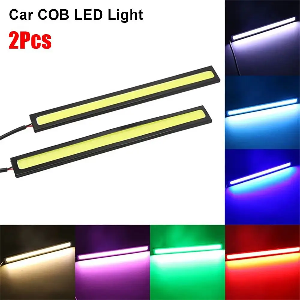 

1 пара новых противотуманных автомобильных COB светодиодных фонарей для стайлинга автомобилей дневных ходовых огней, универсальные 17 см полосы света