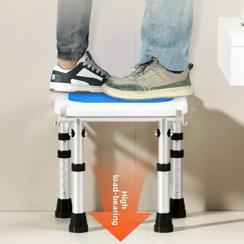 Multi-functional Solid Bathroom folding stool wall-mounted bath stool non-slip toilet shower stool flushing bench
