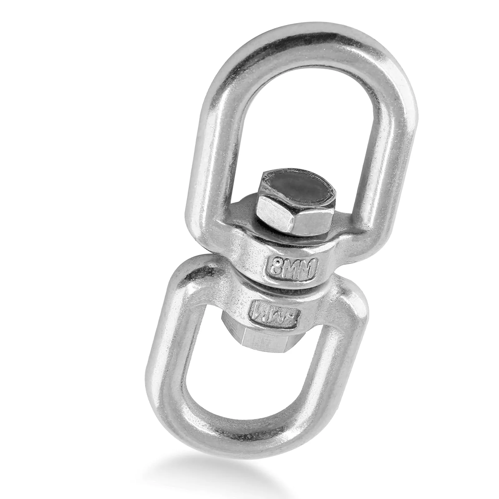 Steel 360° Swivel Hook, Heavy Duty Eye to Eye Ring Connector for Hammock, Rigging, Rope Hanging, Anti-Corrosion Hardware