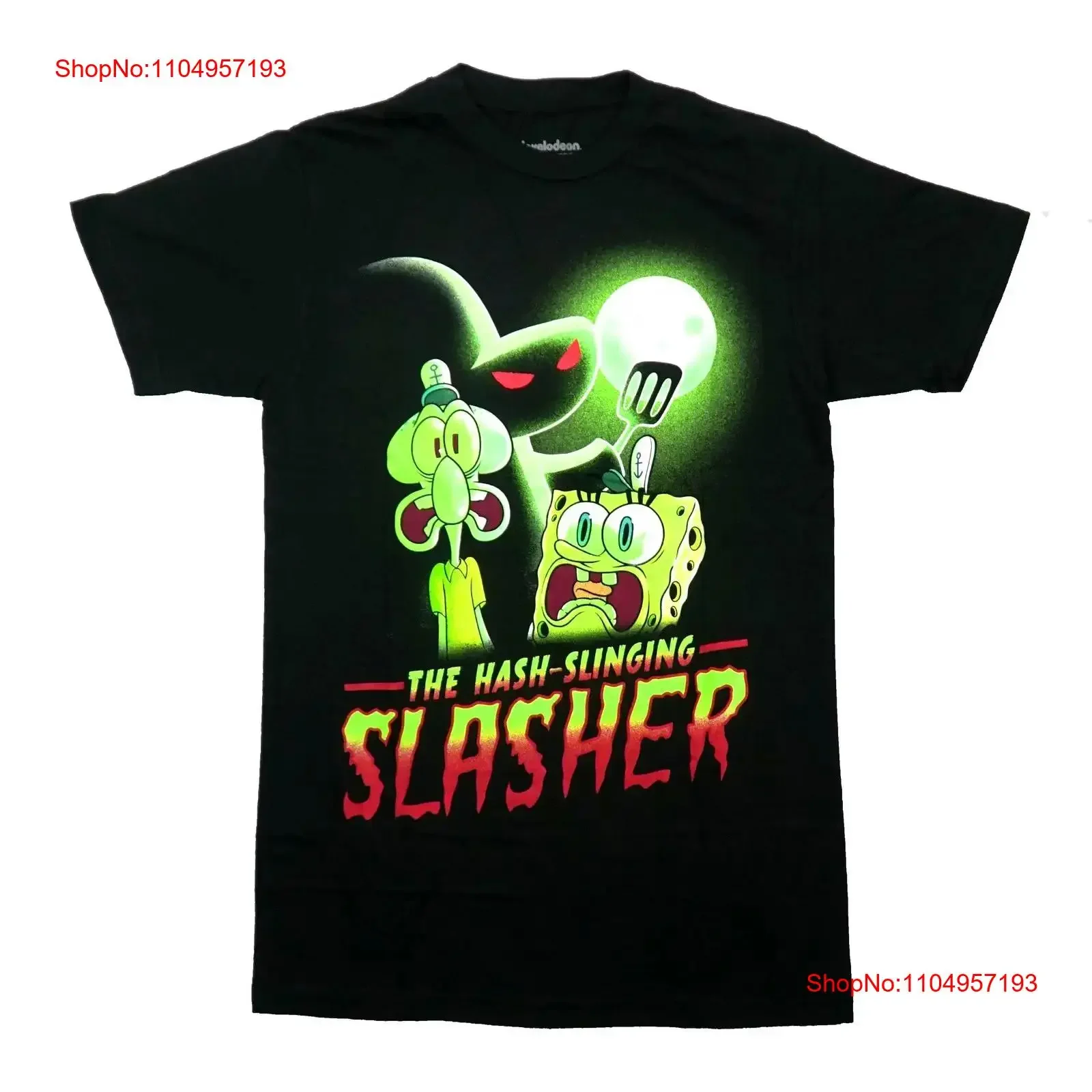 Spongbob Squarepants New Adult T Shirt The Hash Slinging Slasher Neon Green vintage Washed Top For Everyday Wear streetwear