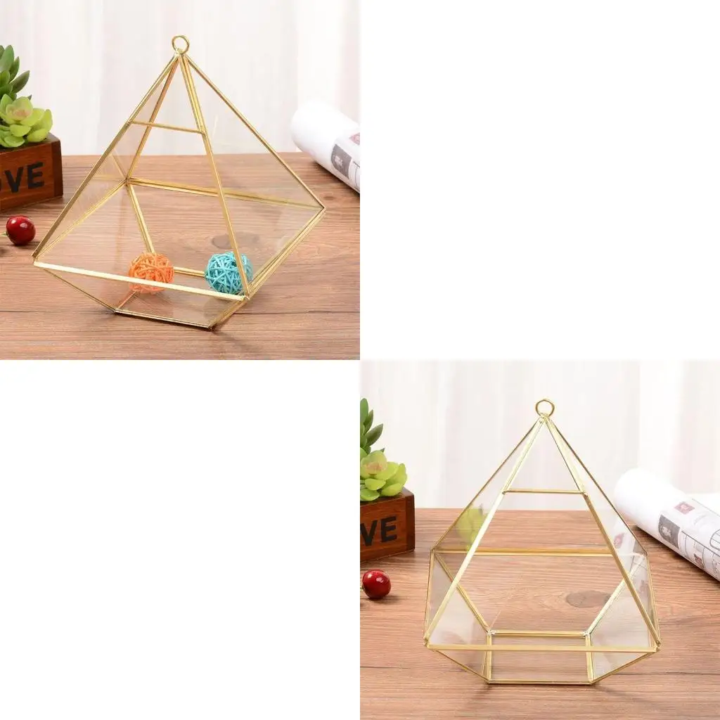 

Геометрическая Алмазная Призма Стеклянная Шкатулка Для Ювелирных Изделий Стенд Дисплей Для Декора Подарочной Коробки Чехол