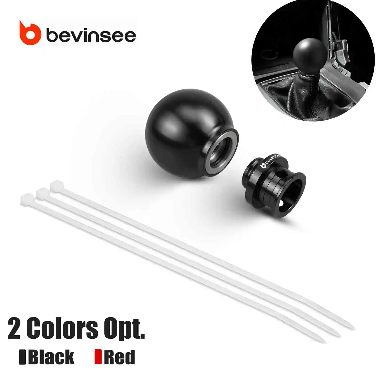 

BEVINSEE Low-Profile Gear Shift Knob Kit For Honda Civic/Civic Si/Type R/Accord/CR-V/Fit/CRZ/Element For Acura RSX TSX MT