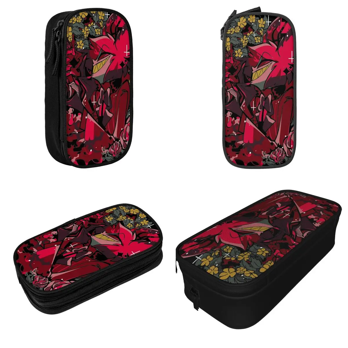 Fashion Hazbins Hotels Alastor Spring Pencil Cases Pencil Pouch Pen Holder Kids Large Bag School Supplies Zipper Stationery