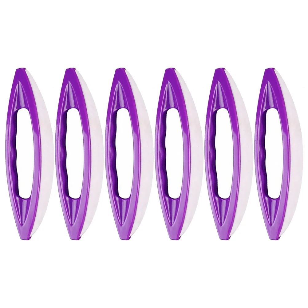 6Pcs Nail Buffer Set Purple Sheepskin Waxing Brush For Durable Portable Polishing Tool Nail Art Brush Lightweight Travel Kit