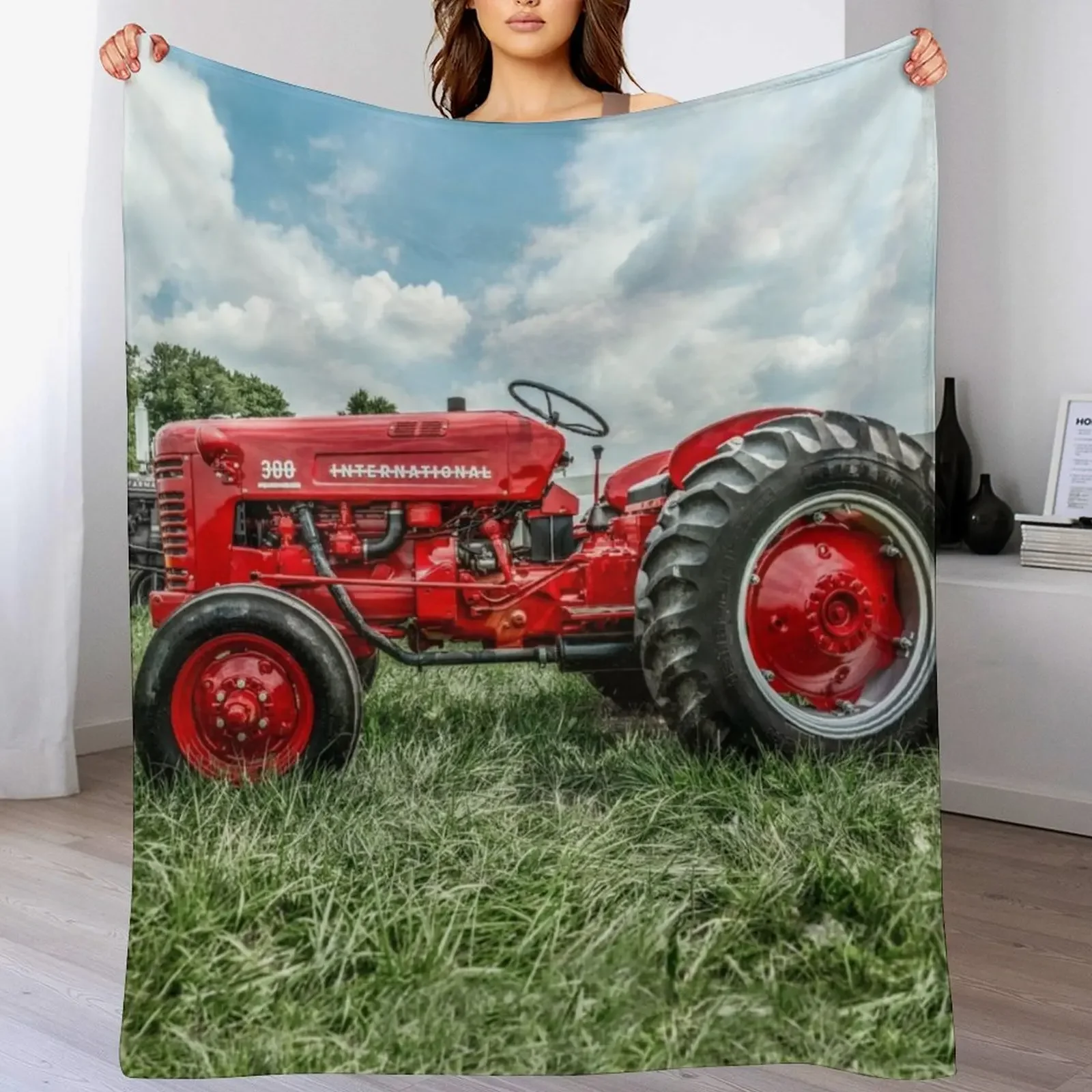 Vintage IH 300 Throw Blanket Color Fast Cozy Throw Blanket