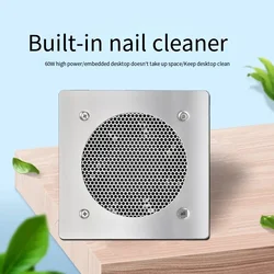 60W Nail Vacuum Cleaner Embedded Countertop Profession High Power Strong Suction Nail Dust Collector Nail Shop Supplies Nails
