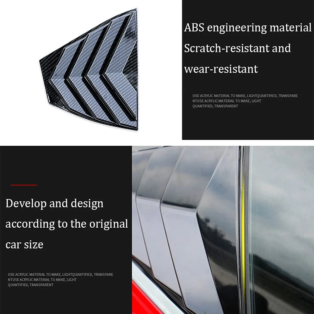 

For Nissan Sentra 2020-2021 Carbon Look Rear Triple-Cornered Shark Shutters Skull Cover Trim