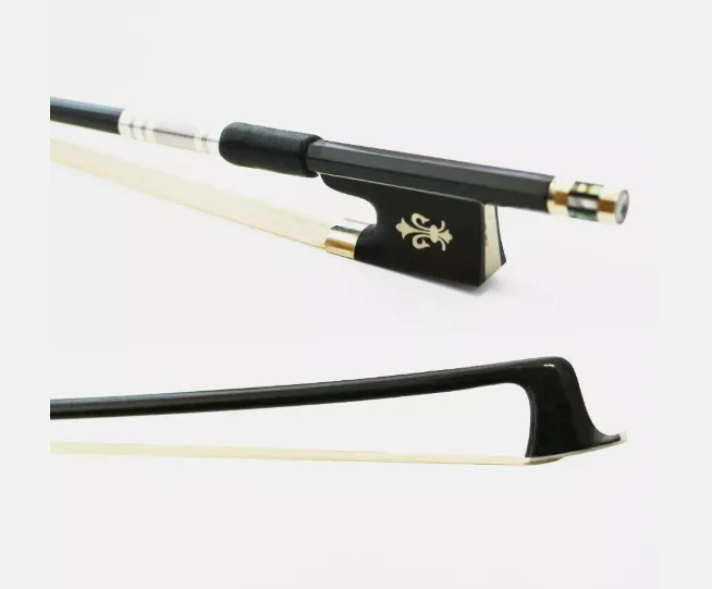 

4/4 Size Plaid Carbon Fiber Violin Bow Natural Horse Hair ebony bow parts