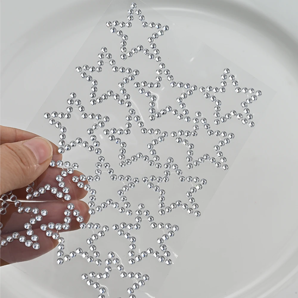 1pc 3D Stern Strass Auge & Gesicht Tattoo Aufkleber Selbstklebende Kristall Juwel Glitter Stern Aufkleber Party Make-Up Gesicht gefälschte Tattoo – Detail 4