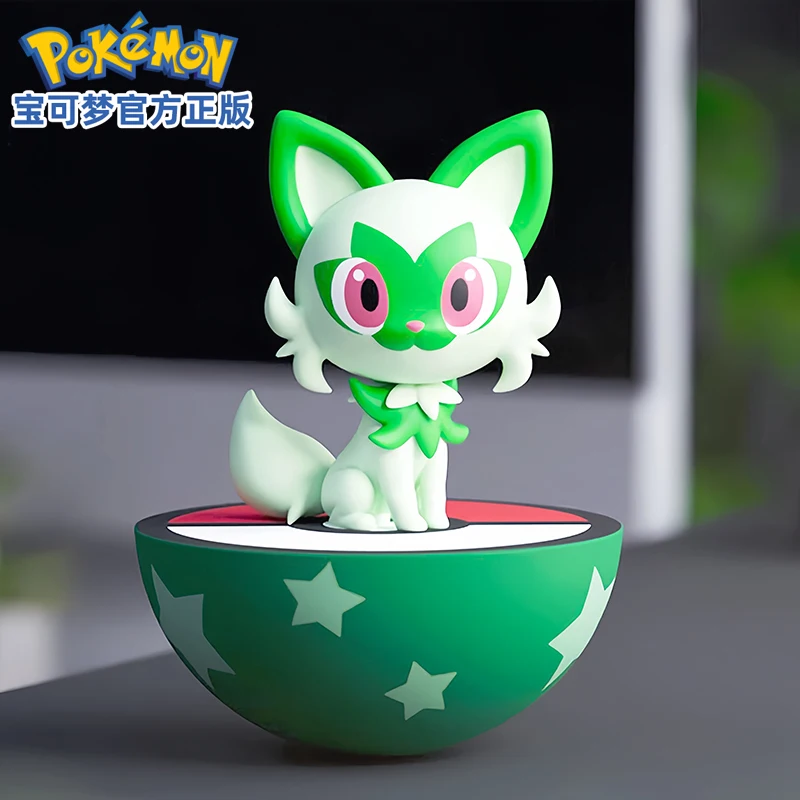 Original pokemon anime figuras pikachu gengar sprigatito sylveon quaxly fuecoco tumbler brinquedos pvc modelo kawaii coletar bonecas do miúdo