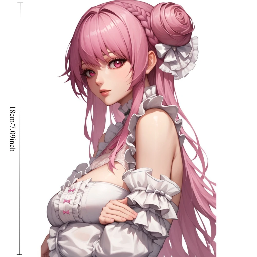 18cm Cute Anime Girl Car Decal Multiple Colors Weatherproof Vinyl Sticker Auto Moto
